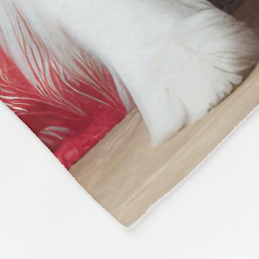 Australian Shepherd bij de open haard Kerstmis Fleece Deken (Hoek)