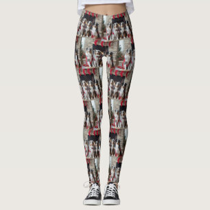 Australian Shepherd bij de open haard Kerstmis Leggings