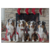 Australian Shepherd bij de open haard Kerstmis Snijplank (Voorkant)