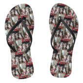 Australian Shepherd bij de open haard Kerstmis Teenslippers (Voetbed)