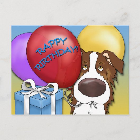 Australian Shepherd Birthday Briefkaart (Voorkant)