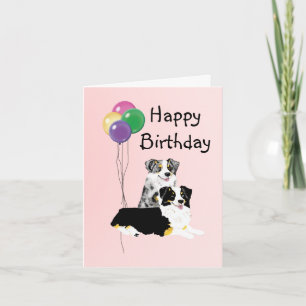 Australian Shepherd Birthday Card Kaart