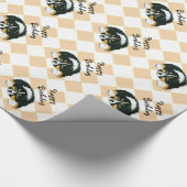 Australian Shepherd Black Tri Puppy - argyle Cadeaupapier (Hoek)