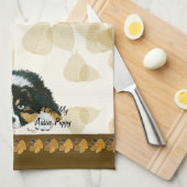 Australian Shepherd Black Tri Puppy ~Tan Leaves Theedoek (Quarter Fold)