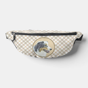 Australian Shepherd Black Tri Schilderen Hond Art Heuptasje