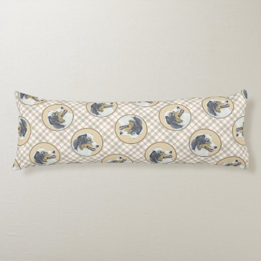 Australian Shepherd Black Tri Schilderen Hond Art Lichaamskussen (Voorkant)