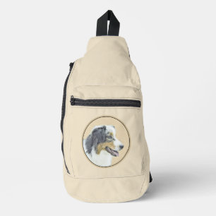 Australian Shepherd Black Tri Schilderen Hond Art Sling Bag