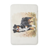 Australian Shepherd Black Tricolor Aussie Dog Badmat (Voorkant Verticaal)