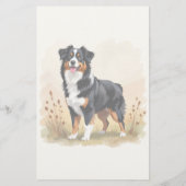 Australian Shepherd Black Tricolor Aussie Dog Briefpapier (Achterkant)