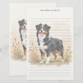 Australian Shepherd Black Tricolor Aussie Dog Briefpapier (Voorkant / Achterkant)
