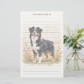 Australian Shepherd Black Tricolor Aussie Dog Briefpapier (Staand voorkant)