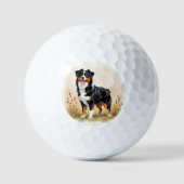 Australian Shepherd Black Tricolor Aussie Dog Golfballen (Voorkant)