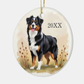 Australian Shepherd Black Tricolor Aussie Dog Keramisch Ornament (Links)