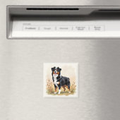 Australian Shepherd Black Tricolor Aussie Dog Magneet (Insitu (Vaatwasser))