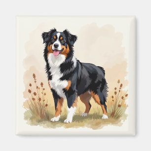 Australian Shepherd Black Tricolor Aussie Dog Magneet