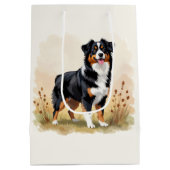Australian Shepherd Black Tricolor Aussie Dog Medium Cadeauzakje (Achterkant)
