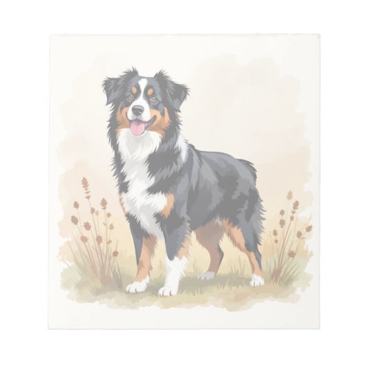 Australian Shepherd Black Tricolor Aussie Dog Notitieblok (Voorkant)