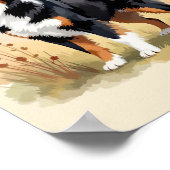 Australian Shepherd Black Tricolor Aussie Dog Poster (Hoek)