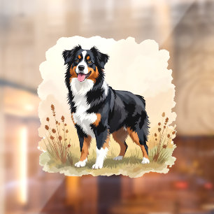 Australian Shepherd Black Tricolor Aussie Dog Raamsticker