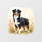Australian Shepherd Black Tricolor Aussie Dog Raamsticker (Vel)