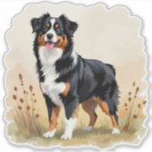 Australian Shepherd Black Tricolor Aussie Dog Sticker (Voorkant)