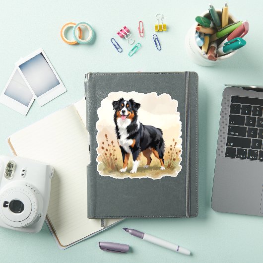 Australian Shepherd Black Tricolor Aussie Dog Sticker (iPad Cover)