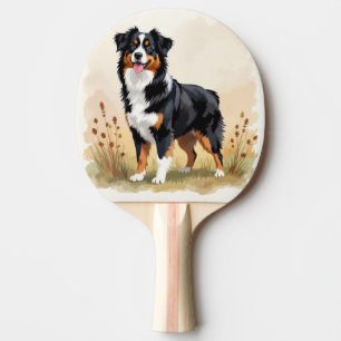 Australian Shepherd Black Tricolor Aussie Dog Tafeltennisbatje