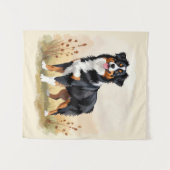 Australian Shepherd Black Tricolor Aussie Dog Wandkleed (Voorkant (horizontaal))