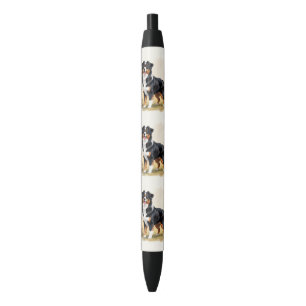 Australian Shepherd Black Tricolor Aussie Dog Zwarte Inkt Pen