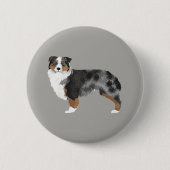 Australian Shepherd Blue Merle Button (Voorkant)