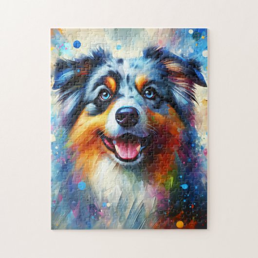Australian Shepherd Blue Merle Dog Acryl Print Legpuzzel (Verticaal)