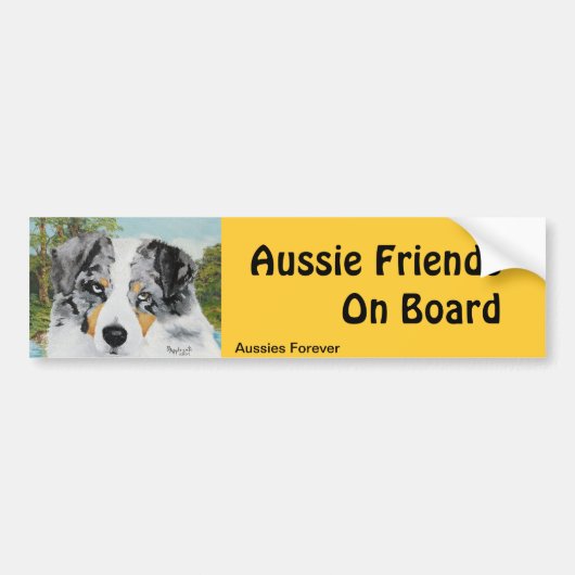 Australian Shepherd Blue Merle Dog Bumpersticker (Voorkant)