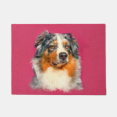 Australian Shepherd - Blue Merle Portrait Deurmat (Voorkant)