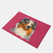 Australian Shepherd - Blue Merle Portrait Deurmat (Schuin)