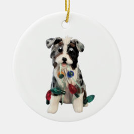 Australian Shepherd Blue Merle Tricolor Ceramic Keramisch Ornament