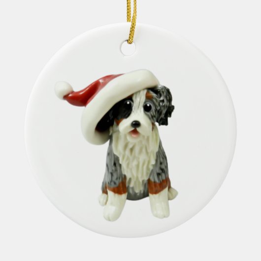 Australian Shepherd Blue Merle Tricolor Ceramic Keramisch Ornament (Voorkant)