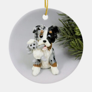 Australian Shepherd Blue Merle Tricolor Ornament