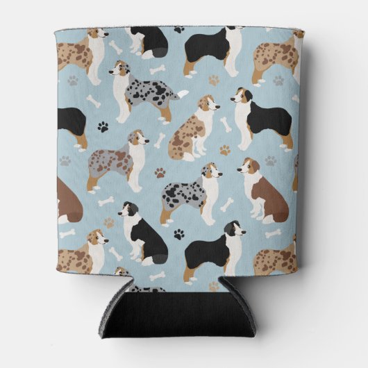 Australian Shepherd Botten and Paws Blikjeskoeler (Voorkant)