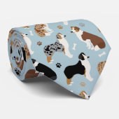 Australian Shepherd Botten and Paws Blue Stropdas (Opgerold)