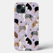 Australian Shepherd Botten and Paws Case-Mate iPhone Case (Achterkant)