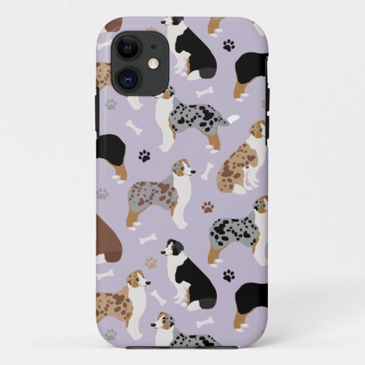 Australian Shepherd Botten and Paws Case-Mate iPhone Case (Achterkant)