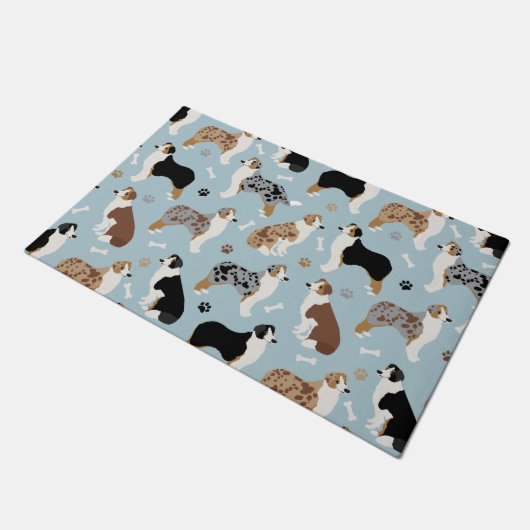 Australian Shepherd Botten and Paws Deurmat (Schuin)