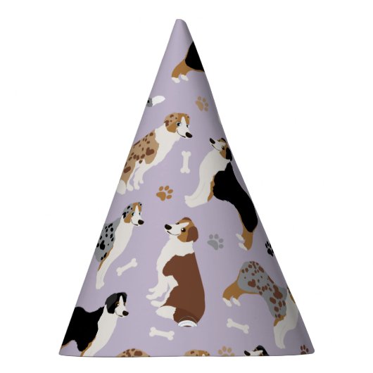 Australian Shepherd Botten and Paws Feesthoedjes (Rechts)