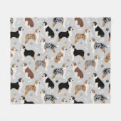 Australian Shepherd Botten and Paws Fleece Blanket (Voorkant (Horizontaal))