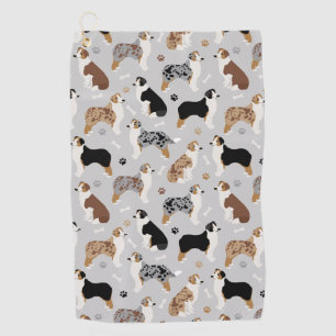 Australian Shepherd Botten and Paws Golfhanddoek