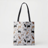 Australian Shepherd Botten and Paws Gray Canvas ta Tote Bag (Voorkant)