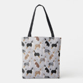 Australian Shepherd Botten and Paws Gray Canvas ta Tote Bag (Achterkant)