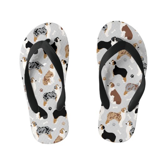 Australian Shepherd Botten and Paws Kinder Teenslippers (Voetbed)