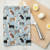 Australian Shepherd Botten and Paws Kitchen Towel Theedoek (Quarter Fold)