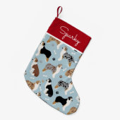 Australian Shepherd Botten and Paws Kleine Kerstsok (Voorkant (Hangend))